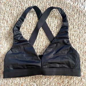 Black V-Neck Sports Bra